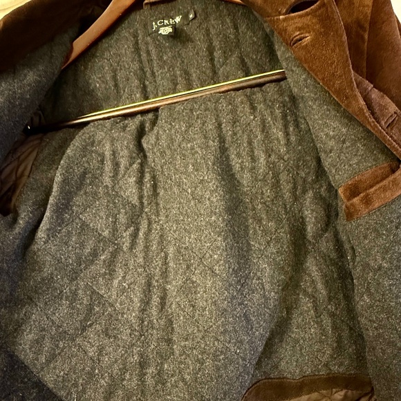 J CREW Men's Chocolate Suede Car Coat with Quilted Lining - Picture 8 of 10
